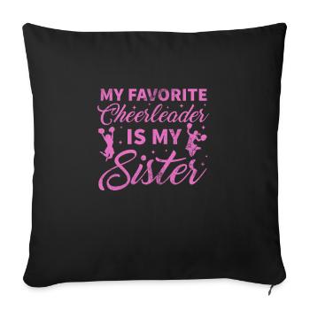 Cheerleader Cheerleading Sport Gymnastik Geschenk - Sofakissenbezug 45 x 45 cm - Schwarz - Vorne