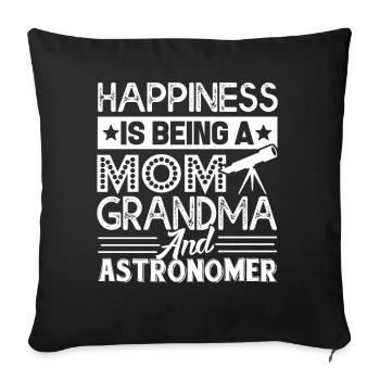 Astronomer Mom Grandma And Astronomer - Sofa pillowcase 17,3'' x 17,3'' (45 x 45 cm) - black - Front