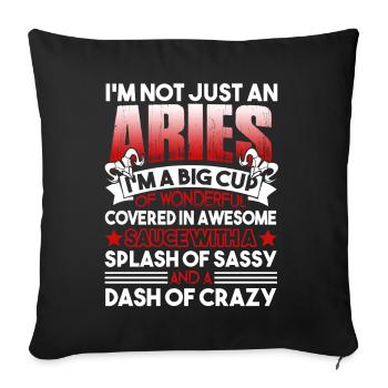 Aries I'm Not Just An Aries - Sofa pillowcase 17,3'' x 17,3'' (45 x 45 cm) - black - Front