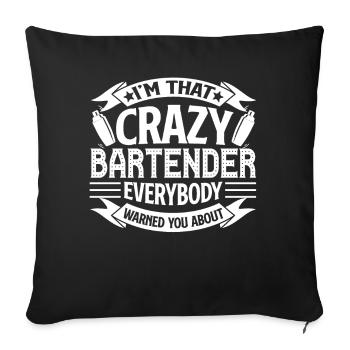 Bartender Crazy Bartender - Sofa pillowcase 17,3'' x 17,3'' (45 x 45 cm) - black - Front