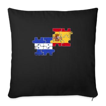 Honduras Espagne Drapeau d’époque Espagnol Hondurien - Housse de coussin décorative 45 x 45 cm - noir - Devant