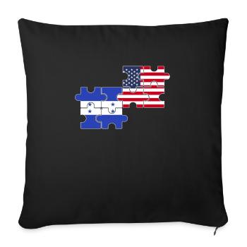 Honduras USA Flag Hondurien américain - Housse de coussin décorative 45 x 45 cm - noir - Devant