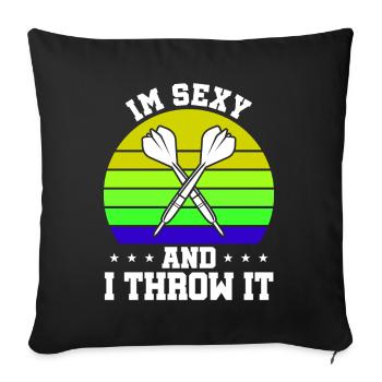 Darts Sport Club, Dartboard, Pfeil Sport Darts - Sofa pillowcase 17,3'' x 17,3'' (45 x 45 cm) - black - Front