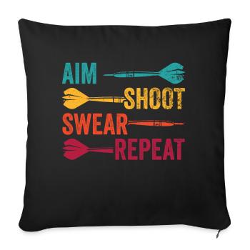 Darts Sport Club, Dartboard, Pfeil Sport Darts - Sofa pillowcase 17,3'' x 17,3'' (45 x 45 cm) - black - Front