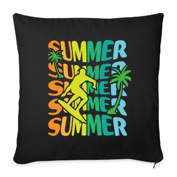 Surf - Housse de coussin décorative 45 x 45 cm - noir - Devant