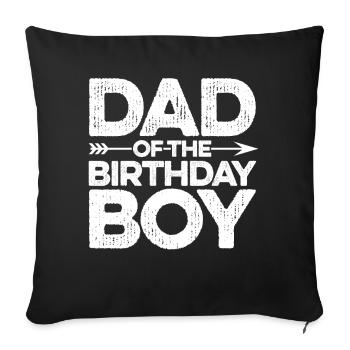 Papa du garçon d’anniversaire - Housse de coussin décorative 45 x 45 cm - noir - Devant