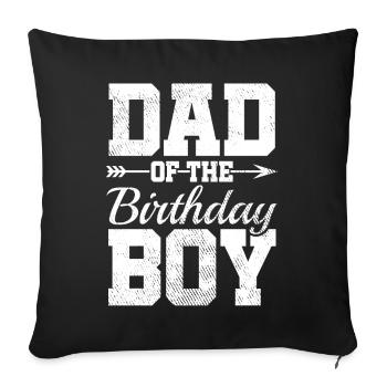 Papa du garçon d’anniversaire - Housse de coussin décorative 45 x 45 cm - noir - Devant