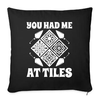 Tiler m’a eu à carrelage couche de sol carrelage carrelage - Housse de coussin décorative 45 x 45 cm - noir - Devant
