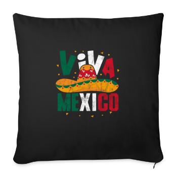 Mexico - Sofa pillowcase 17,3'' x 17,3'' (45 x 45 cm) - black - Front