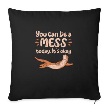 Loutre - Housse de coussin décorative 45 x 45 cm - noir - Devant