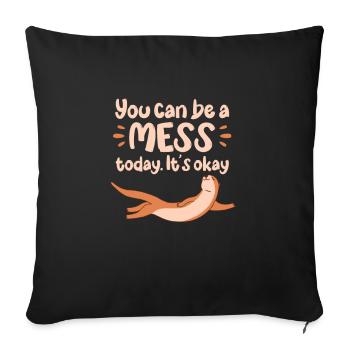 Loutre de mer Loutre Cadeau de loutre - Housse de coussin décorative 45 x 45 cm - noir - Devant