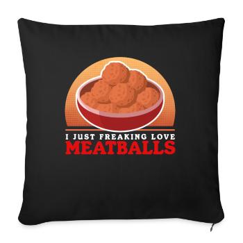 Boulettes de viande Boulettes de viande Boulettes de viande Cadeaux - Housse de coussin décorative 45 x 45 cm - noir - Devant