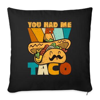 Taco Somberero Mexican Mexico Latino - Sofa pillowcase 17,3'' x 17,3'' (45 x 45 cm) - black - Front