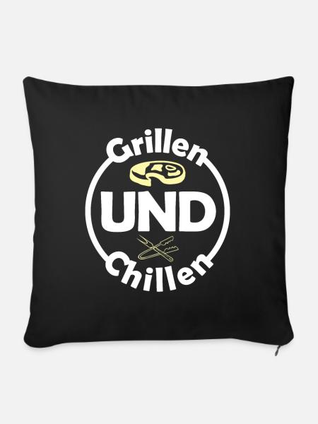 Grillen und Chillen BBQ-Chef - Sofakissenbezug 45 x 45 cm - Schwarz