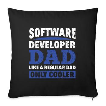 Software Developer Dad - Software Programmer - Sofa pillowcase 17,3'' x 17,3'' (45 x 45 cm) - black - Front