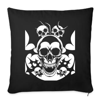 Horreur Crâne Crâne Art Crâne Gothique Heavy Metal - Housse de coussin décorative 45 x 45 cm - noir - Devant