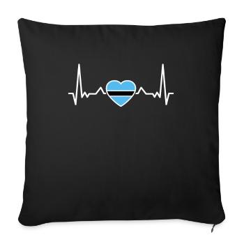Botswana heartbeat Botswana flag Botswana - Sofa pillowcase 17,3'' x 17,3'' (45 x 45 cm) - black - Front