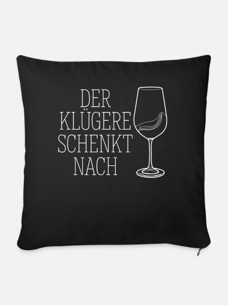 Wein Rotwein Weißwein - Sofakissenbezug 45 x 45 cm - Schwarz
