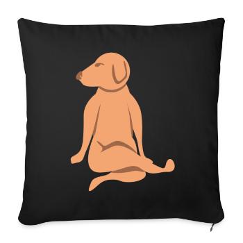 Funny Dog Yoga Dogs Meditation - Sofa pillowcase 17,3'' x 17,3'' (45 x 45 cm) - black - Front