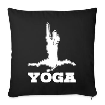 Yoga Hunde Hund Spagat Meditation - Sofakissenbezug 45 x 45 cm - Schwarz - Vorne