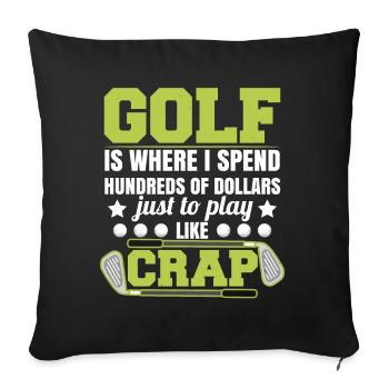 Golf Funny - Sofa pillowcase 17,3'' x 17,3'' (45 x 45 cm) - black - Front