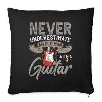 Fun Guitarist and Musician Band Fan Design - Sofa pillowcase 17,3'' x 17,3'' (45 x 45 cm) - black - Front