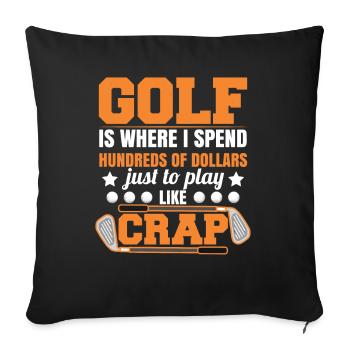 Golf Course Golfing Golfer - Sofa pillowcase 17,3'' x 17,3'' (45 x 45 cm) - black - Front