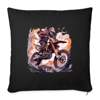 Motocross Dirt Bike Motocross Motocross Motorcycle - Sofa pillowcase 17,3'' x 17,3'' (45 x 45 cm) - black - Front