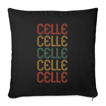 Cellerin Celler Celle - Housse de coussin décorative 45 x 45 cm - noir - Devant