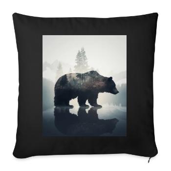 Majestätischer Bär in den Bergen im Wald - Sofakissenbezug 45 x 45 cm - Schwarz - Vorne