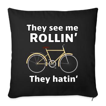 Retro Rider Vintage Vibes On Two Wheels Bike Lover - Sofa pillowcase 17,3'' x 17,3'' (45 x 45 cm) - black - Front