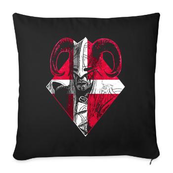 Dänischer Wikinger Krieger - Sofakissenbezug 45 x 45 cm - Schwarz - Vorne
