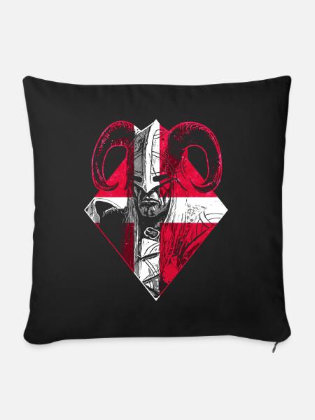 Dänischer Wikinger Krieger - Sofakissenbezug 45 x 45 cm - Schwarz