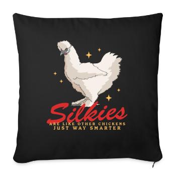 Silk Chicken Silk Chickens Silkie Chickens Gift - Sofa pillowcase 17,3'' x 17,3'' (45 x 45 cm) - black - Front