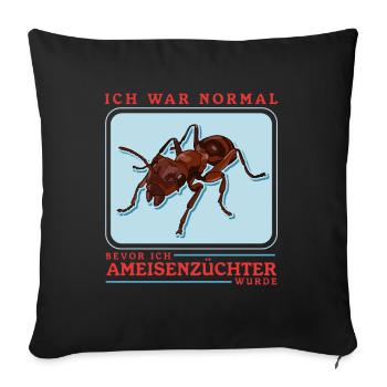 Fourmis Ferme Formicarium Cadeau de fourmi - Housse de coussin décorative 45 x 45 cm - noir - Devant