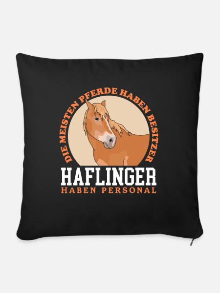 Haflinger Pferde Haffi Pferdebesitzer Geschenk - Sofakissenbezug 45 x 45 cm - Schwarz