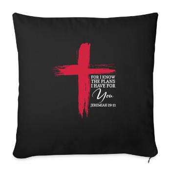 Bible Bible Versets chrétiens Don de Jésus - Housse de coussin décorative 45 x 45 cm - noir - Devant