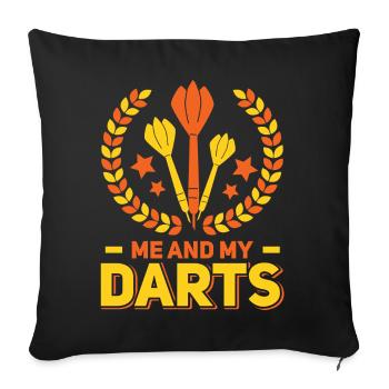 Darts Sport Club, Dartboard, Pfeil Sport Darts - Sofa pillowcase 17,3'' x 17,3'' (45 x 45 cm) - black - Front
