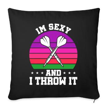Darts Sport Club, Dartboard, Pfeil Sport Darts - Sofa pillowcase 17,3'' x 17,3'' (45 x 45 cm) - black - Front