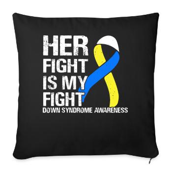 Down Syndrome Awareness - Sofa pillowcase 17,3'' x 17,3'' (45 x 45 cm) - black - Front