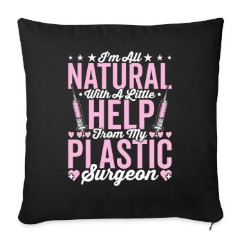 Help from my plastic surgeon - Sofa pillowcase 17,3'' x 17,3'' (45 x 45 cm) - black - Front