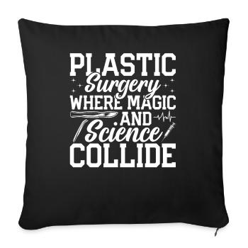 Plastic Surgery Science of Surgery - Sofa pillowcase 17,3'' x 17,3'' (45 x 45 cm) - black - Front