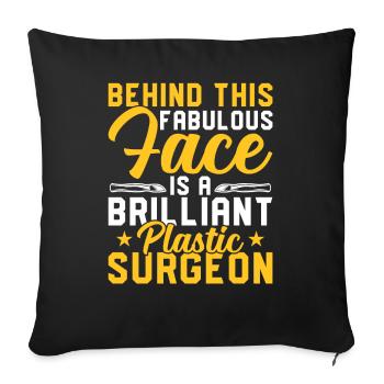 Brilliant Plastic Surgeon Surgical - Sofa pillowcase 17,3'' x 17,3'' (45 x 45 cm) - black - Front