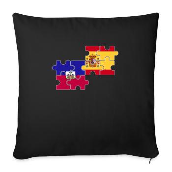 Haiti Spain Flag Spaniards Haitians - Sofa pillowcase 17,3'' x 17,3'' (45 x 45 cm) - black - Front