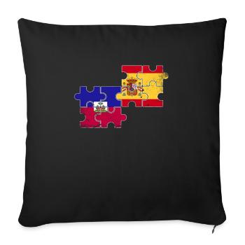 Haiti Spain Vintage Flag Spaniard Haitian - Sofa pillowcase 17,3'' x 17,3'' (45 x 45 cm) - black - Front