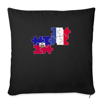 Haiti France Flag French Haitians - Sofa pillowcase 17,3'' x 17,3'' (45 x 45 cm) - black - Front