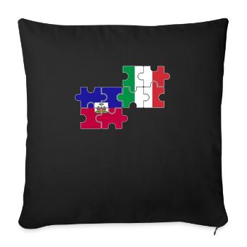 Haiti Italy Flag Italian Haitian - Sofa pillowcase 17,3'' x 17,3'' (45 x 45 cm) - black - Front