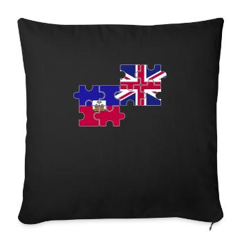 Haiti UK Flag British Haitian - Sofa pillowcase 17,3'' x 17,3'' (45 x 45 cm) - black - Front
