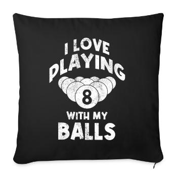 Billiard Poolbillard Snooker Verein Club Billard - Sofakissenbezug 45 x 45 cm - Schwarz - Vorne