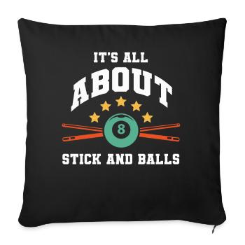 Billiard Poolbillard Snooker Verein Club Billard - Sofakissenbezug 45 x 45 cm - Schwarz - Vorne